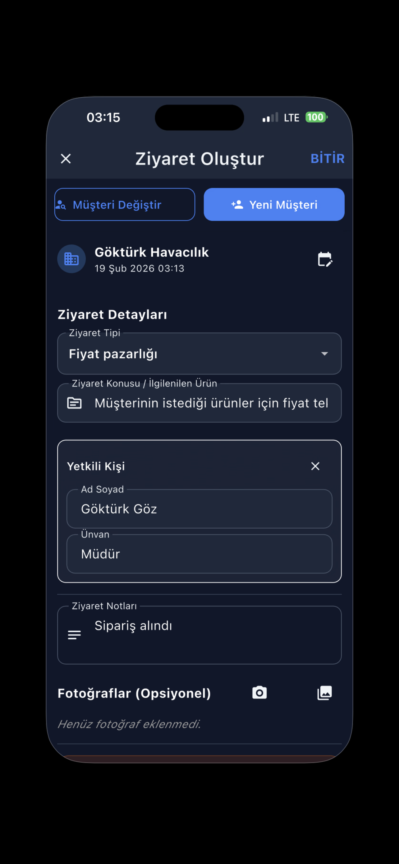 Ziyaret Formu